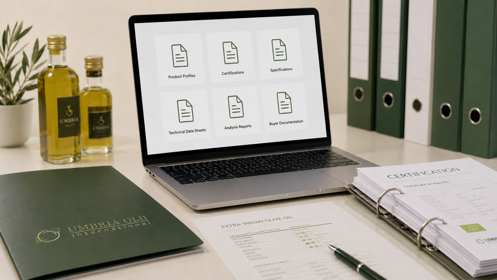 Professional oil buyer documentation, specifications and certification resources